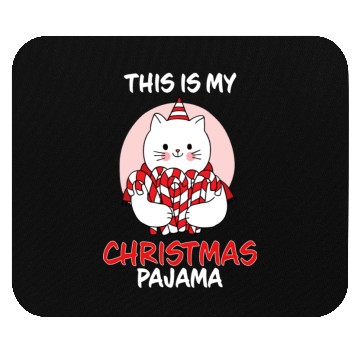 Discover This Is My Christmas Pajama Cat In Candy Canes Mouse Pads