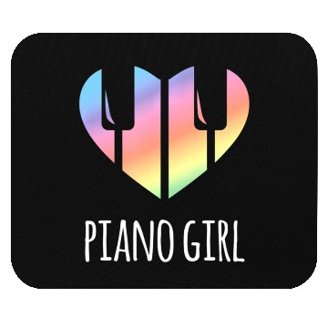 Discover Piano Girl with Rainbow Heart Mouse Pads