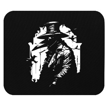 Discover black and white doctor plague horror style Mouse Pads