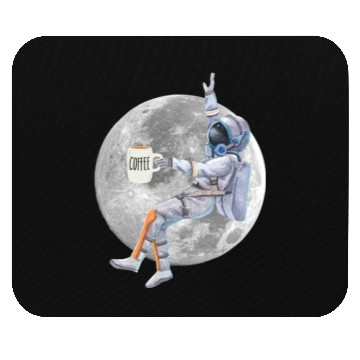 Discover Coffee Astronaut Relaxing On The Moon Mouse Pads