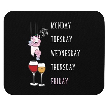 Discover Party Unicorn Wine Lover Funny Weekend Party Mouse Pads