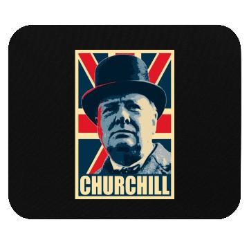 Discover Winston Churhill Union Jack Propaganda Pop Art Mouse Pads