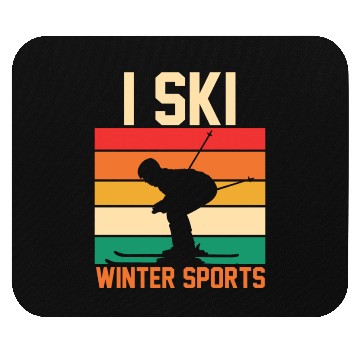 Discover Skiing Lover Silhouette Skier Retro I Ski Mouse Pads