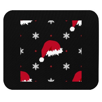 Discover Santa Hat And Snowflakes Mouse Pads
