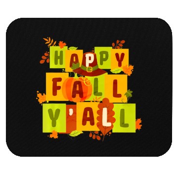 Discover Autumn Quote Happy Fall Y'all Leaves Fall Mouse Pads