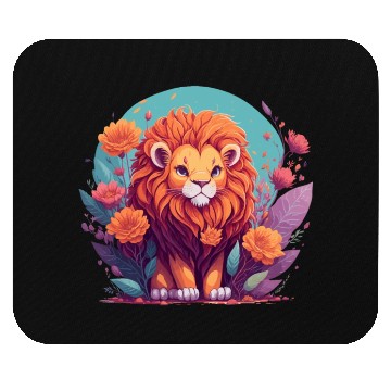 Discover Illustration Cute Kawaii lion - lion lovers gift Mouse Pads