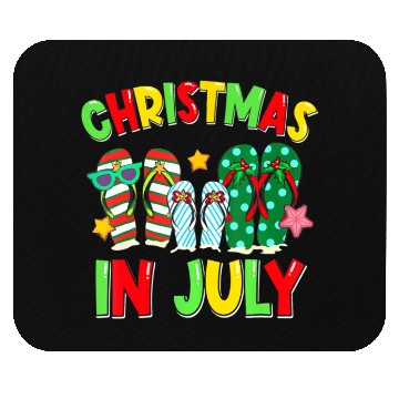 Discover Christmas in July Flip Flops Summer Vacation Mouse Pads