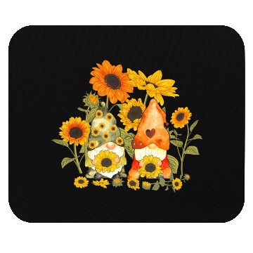 Discover Unique Sunflower Gnome For Hippies & Gardener Mouse Pads