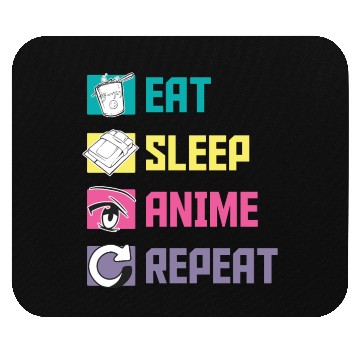 Discover Eat Sleep Anime Repeat funny Mouse Pads