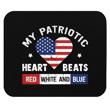 Discover My Patriotic heart red white blue 4th of July Mouse Pads