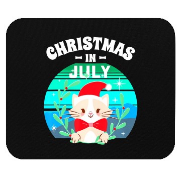 Discover Christmas in July for Women Men Cat Christmas Mouse Pads
