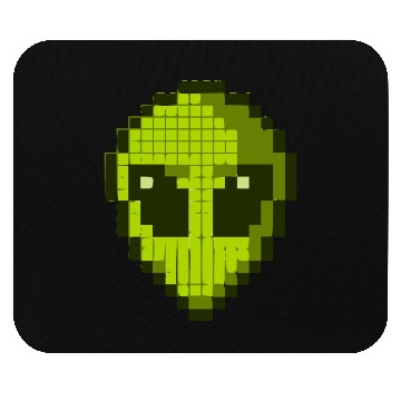 Discover Green Alien Face Mouse Pads