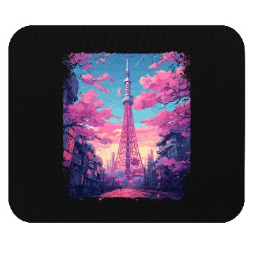 Discover Vaporwave Aesthetic Skytree Tokyo Japanese Sight Mouse Pads