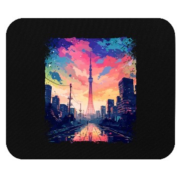 Discover Vaporwave Japanese Aesthetic Skytree Tokyo Sight Mouse Pads