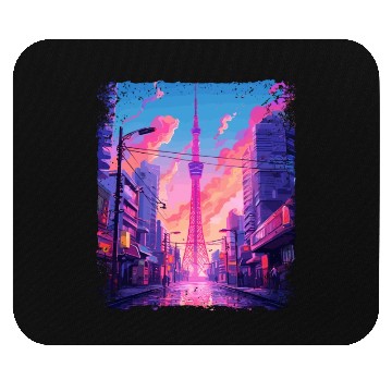 Discover Vaporwave Aesthetic Japanese Skytree Tokyo Sight Mouse Pads