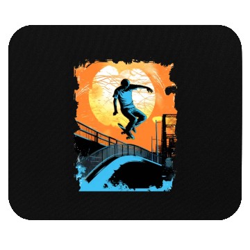 Discover Skateboarding Skateboarder Tricks on Ramps Mouse Pads