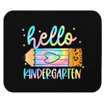 Discover Back To School Hello Kindergarten Leopard Tie Dye Mouse Pads
