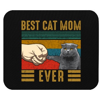 Discover Vintage Best Cat Mom Ever Mothers Day Scottish Fol Mouse Pads