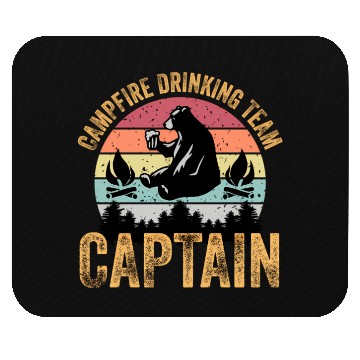 Discover Campfire Drinking Team Captain Camping Camper Mouse Pads