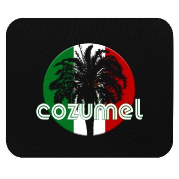 Discover Cozumel Mexico Flag Native Palm Tree Mexican Mouse Pads