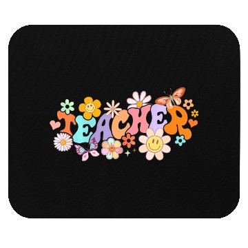 Discover Floral Teacher Groovy Back to School Teacher Life Mouse Pads