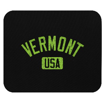 Discover Vermont Usa Arched Text Distressed Lime Green Prin Mouse Pads