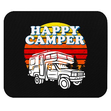 Discover Happy Camper Funny Camping Lover Mouse Pads