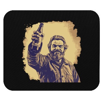 Discover Cheers to Good Times - Man Celebrating with Beer Mouse Pads