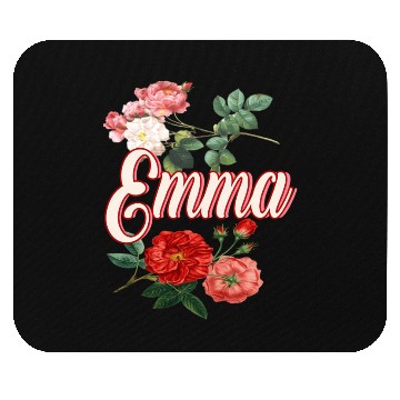 Discover Emma Name With Flowers Mouse Pads