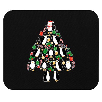 Discover Penguins Tree Santa Fun Celebration Mouse Pads