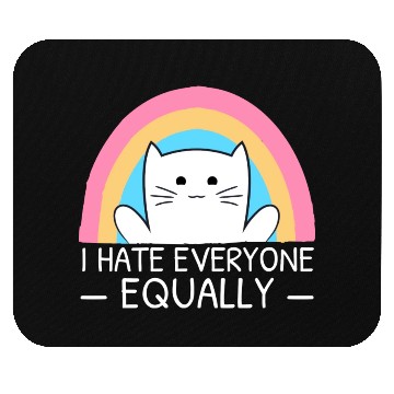 Discover I Hate Everyone Equally Funny Cat Lover Rainbow Mouse Pads
