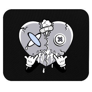 Discover Heart Crying Cement Grey 11S Mouse Pads