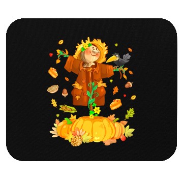 Discover Scarecrow Pumpkin Garden Hello Thanksgiving Mouse Pads