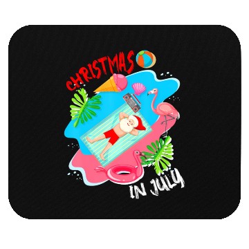 Discover Christmas In July Santa Relaxing On Beach Cute Mouse Pads