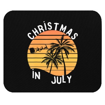 Discover Christmas In July Santa Sledge Sunset Palm Summer Mouse Pads