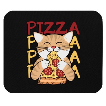 Discover Cat Love Pizza Mouse Pads