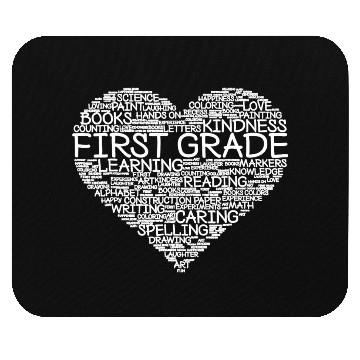 Discover First Grade Teacher Heart Mouse Pads
