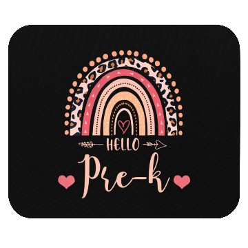 Discover Back To School Hello PreK Teacher Leopard Rainbow Mouse Pads