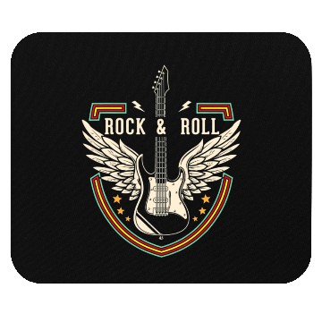 Discover Rock and Roll Music Lover Guitar Wings Mouse Pads