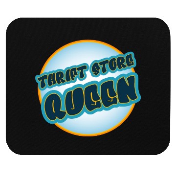 Discover Thrift Store Queen blue orange Mouse Pads