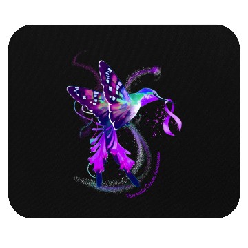 Discover Hummingbird Purple Ribbon Pancreatic Cancer Mouse Pads