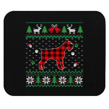 Discover Red Plaid Schnauzer Ugly Dog Mouse Pads