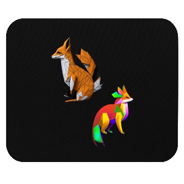 Discover Tangram Fox Stickers Mouse Pads
