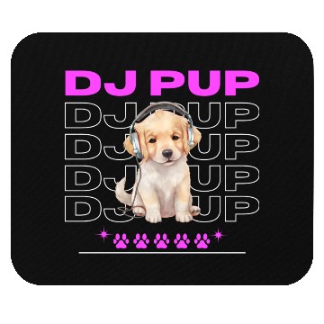 Discover DJ PUP - Robotic Puppy with Headphones Mouse Pads