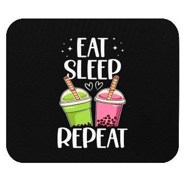 Discover Eat Sleep Boba Tea Repeat Bubble Tea Lover Drinker Mouse Pads