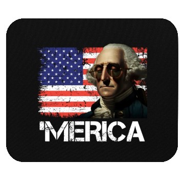 Discover Merica George Washington Independence Day USA Mouse Pads