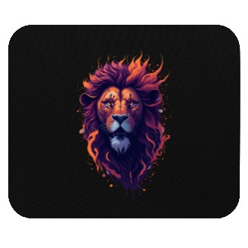 Discover Fiery Lion Head Beautiful Lion Mouse Pads