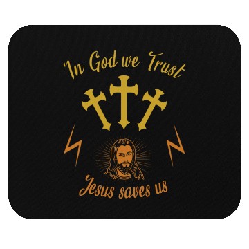 Discover In God we trust Jesus saves us Mouse Pads