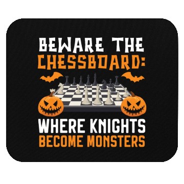 Discover Chess Halloween Trick Or Treat Chess Board Game Mouse Pads