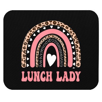Discover Lunch Lady Leopard Rainbow Back To School Mouse Pads